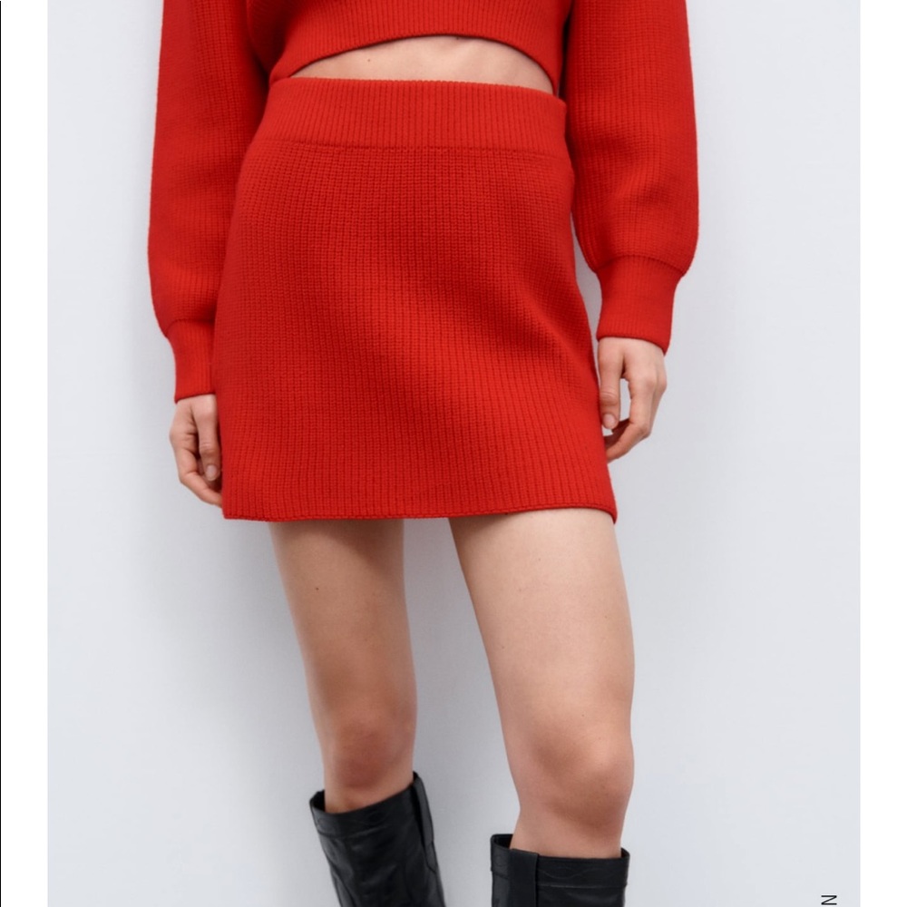 Zara Red Mini Skirt